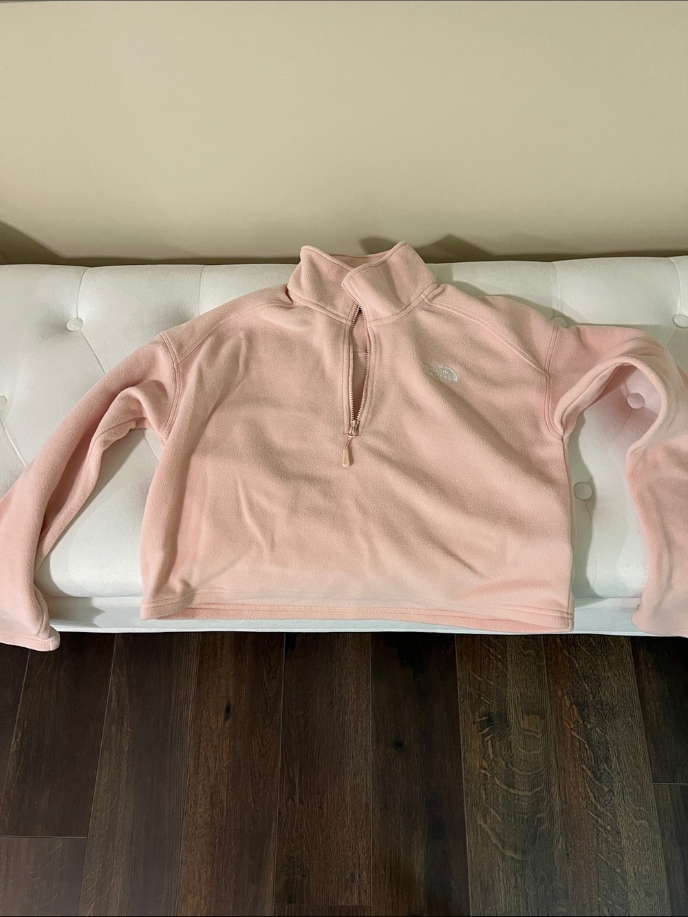 The North Face Light Pink Quarter-Zip Fleece cropped Pullover